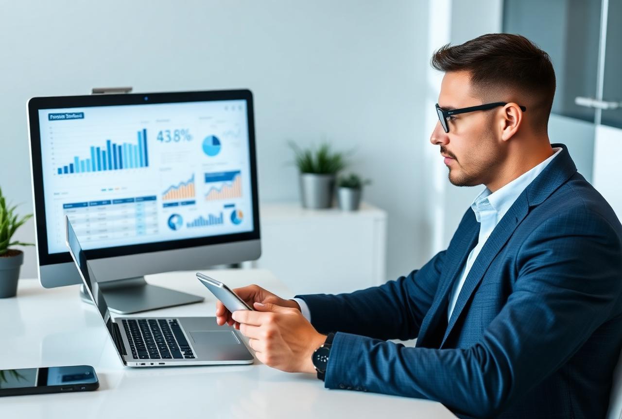 Profesional analizando métricas de rendimiento